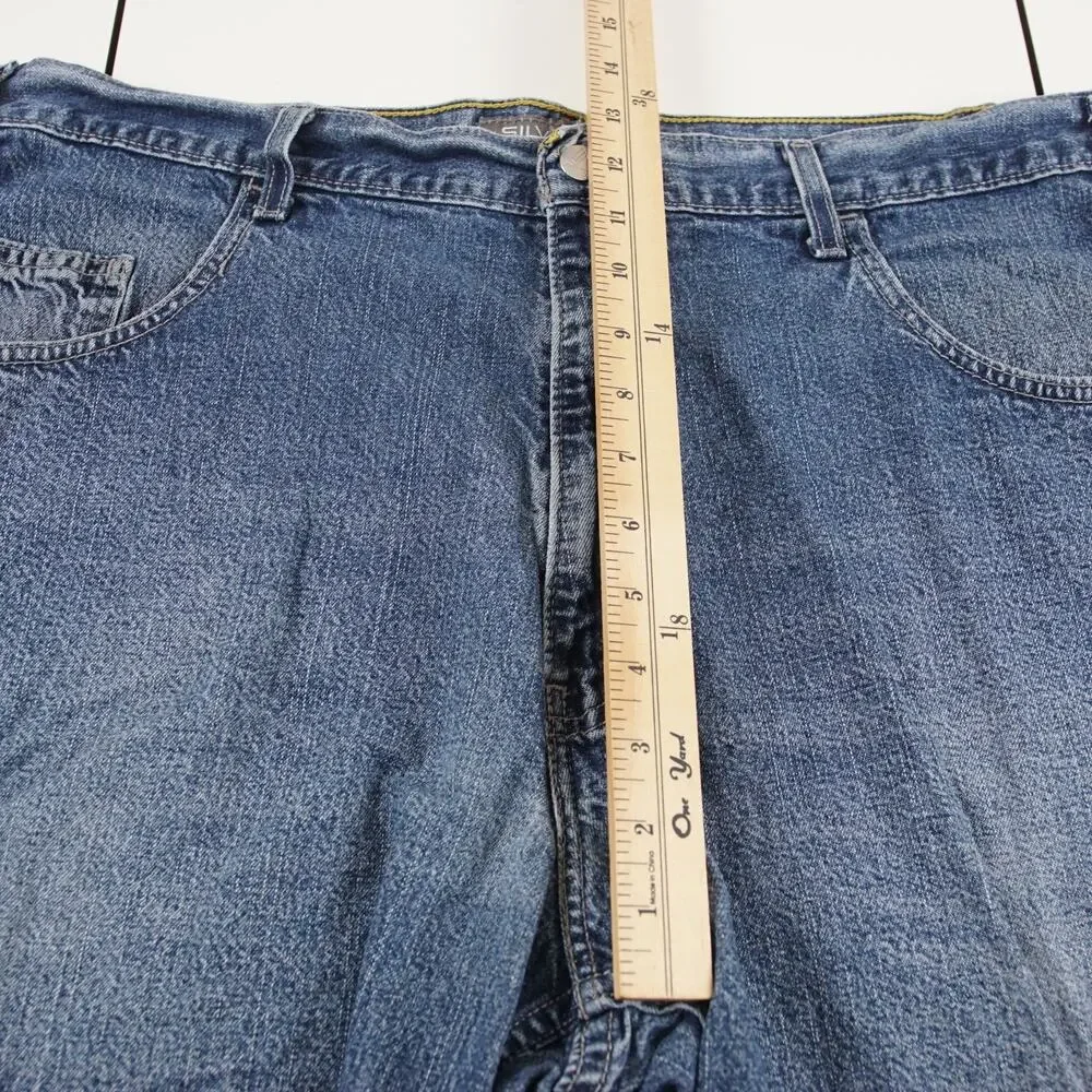 Levis Silvertab Y2K Loose Fit Blue Medium Wash Denim Jean Shorts Mens Sz 38